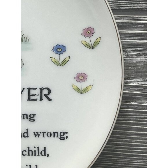 Morning Prayer Ceramic Wall Plate Ucagco Japan 7-1/2" Vintage Child Nursery - Picture 6 of 8